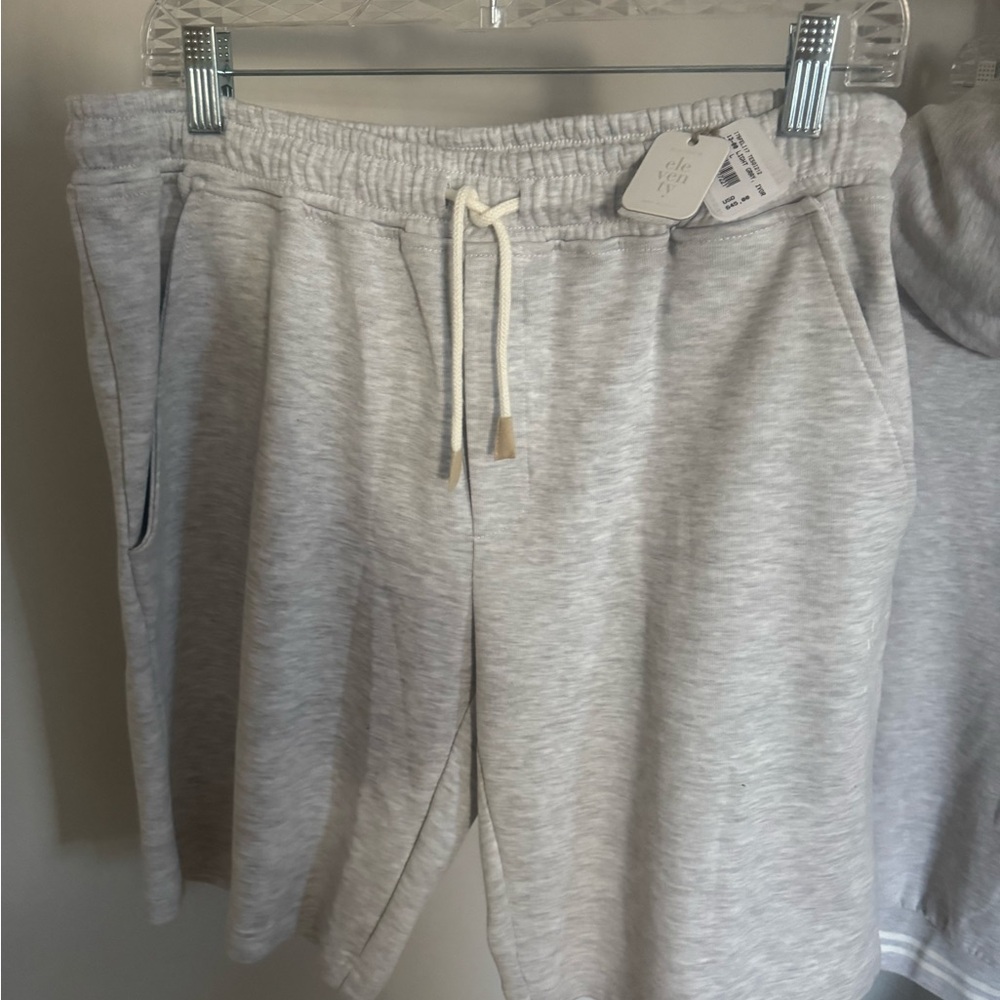 Eleventy Light Gray Drawstring Athletic Shorts